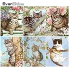 EverShine полноразмерная алмазная живопись с животными 5D алмазная Вышивка Кот мозаика Набор для вышивки крестиком Картина Стразы настенное искусство