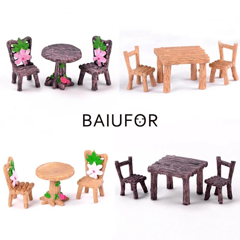 BAIUFOR миниатюрная домашняя мебель стол и стул сказочные садовые миниатюры