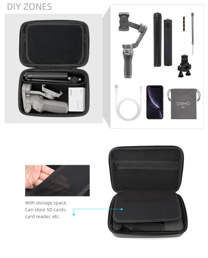 Портативная сумка для хранения для DJI Osmo Mobile 3 ручной Gimbal DIY чехол для переноски для DJI Osmo Pocket/Osmo Action