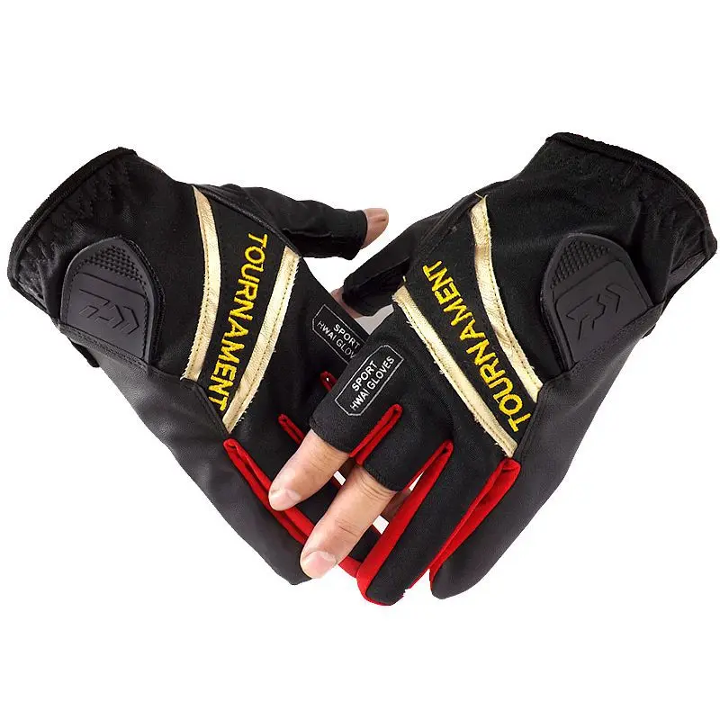 

Fishing Gloves Men's Sheepskin Three-finger Cut Rock Fishing Anti-slip Warm Outdoor Cycling Sports Gloves Fishing Tool