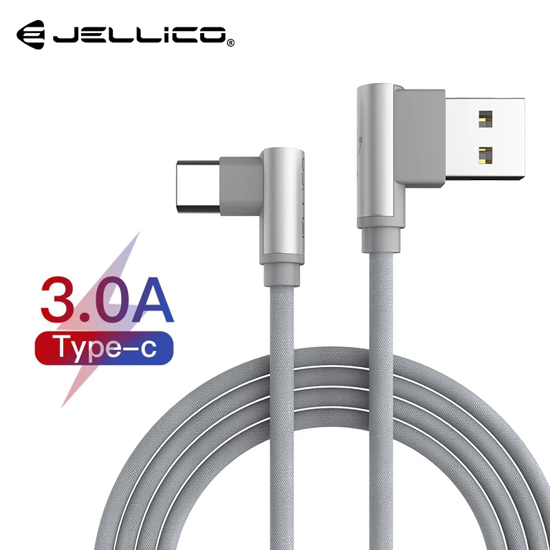 Кабель зарядный Jellico USB Type C 1 м 90 градусов без светодиодов|Кабели для мобильных