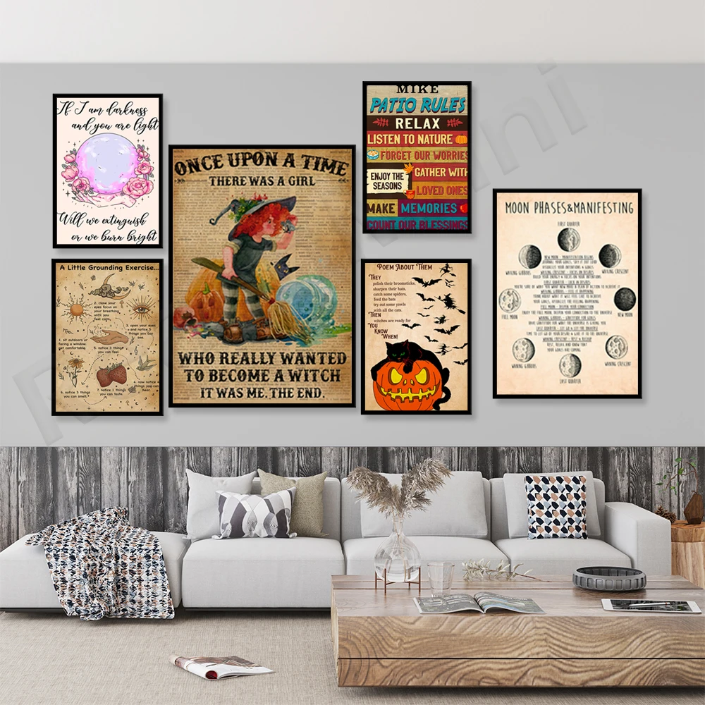 

Once upon a time, there was a girl who really wanted to be a witch poster. She liked to read, skull pumpkin Halloween poster, bl