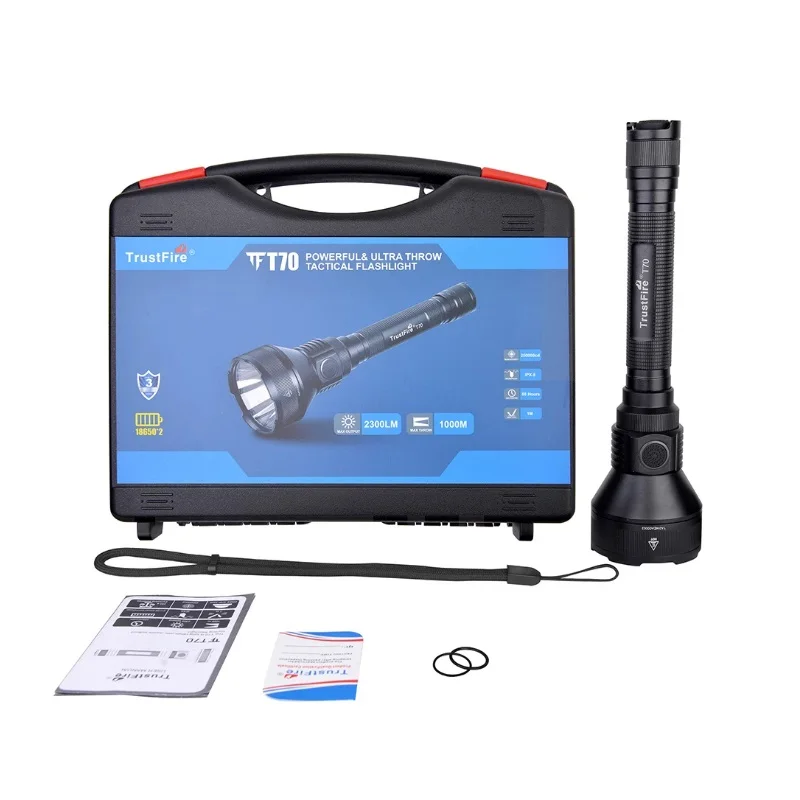 TrustFire T70 тактический фонарь Cree XHP35 2300LM 1000 м дистанционный перезаряжаемый светодиодный фонарик для охоты на винтовку - Испускаемый цвет: NO battery