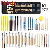 61pcsset clay tools sculpting kit sculpt smoothing wax carving pottery ceramic polymer shapers modeling carved ceramic diy tool