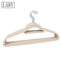 lary 20 pcs non slip velvet hanger non trace clothes hangers wet and dry flocked hanger thickened 45cm ly081