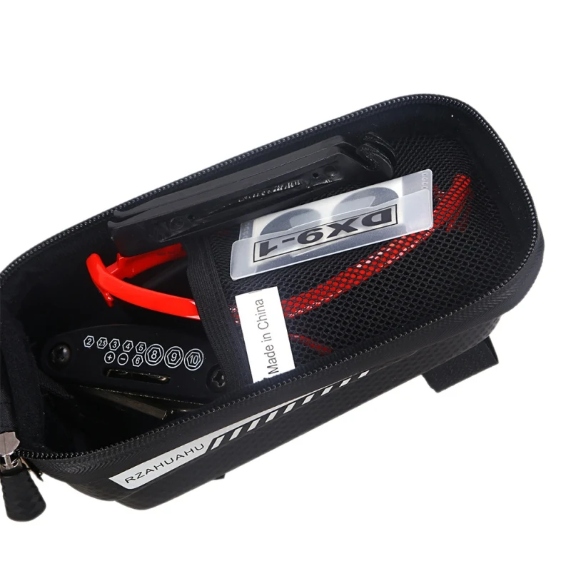 

Bike Bag Anti-slip Reflective Touch Screen Cycling Phone Bag Bicycle Front Top Tube Bag with Sun Visor