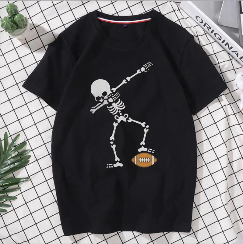 

Fashion unisex loose text pattern printed cotton T-shirt casual and comfortable