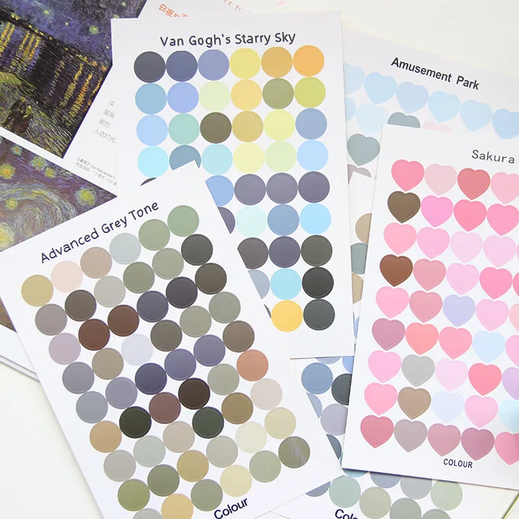 Sandro прекрасный Цвет любовь круг точка Стикеры вручную учетной записи Diy печать