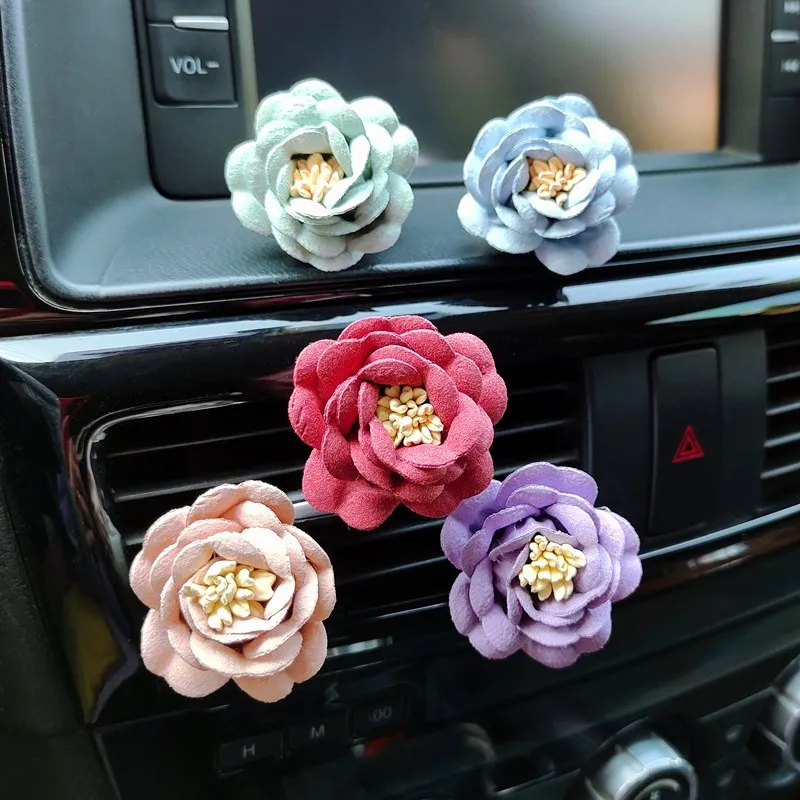 

Flower Car Air Freshener Perfume Clip Flowers Car Air Conditioner Vent Clip Auto Accessories Interior Woman Aroma Smell Diffuser