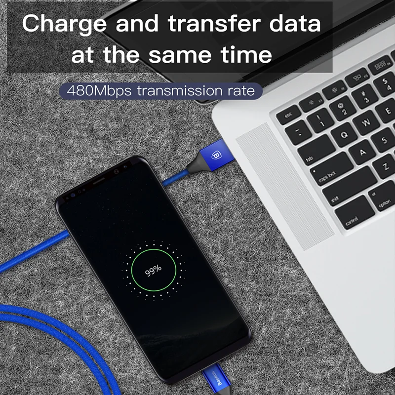 Кабель Baseus USB Type-C для быстрой зарядки зарядное устройство Type-c USB-C кабель Samsung S10 S9