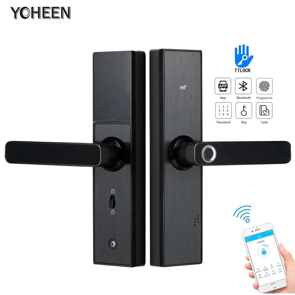 Promo YOHEEN TTlock APP Bluetooth WIFI Door Lock Biometric Fingerprint Smart Lock ,Electronic Keypad Code Keyless Digital Door Lock
