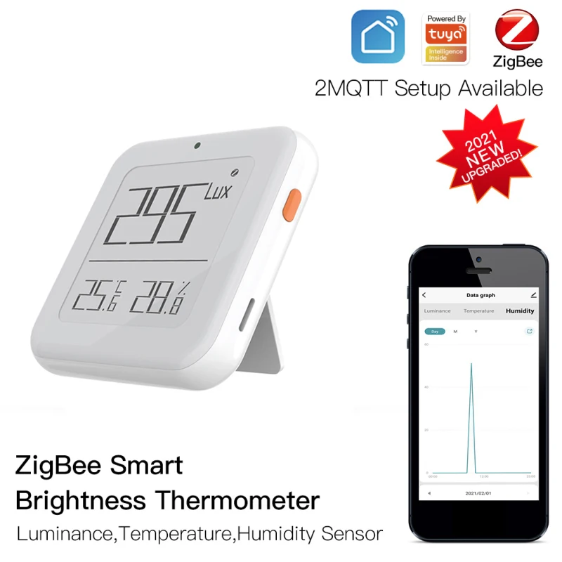 

Смарт Zigbee Яркость термометр в режиме реального времени светильник чувствительный Температура и влажности с Tuya Smart умный дом