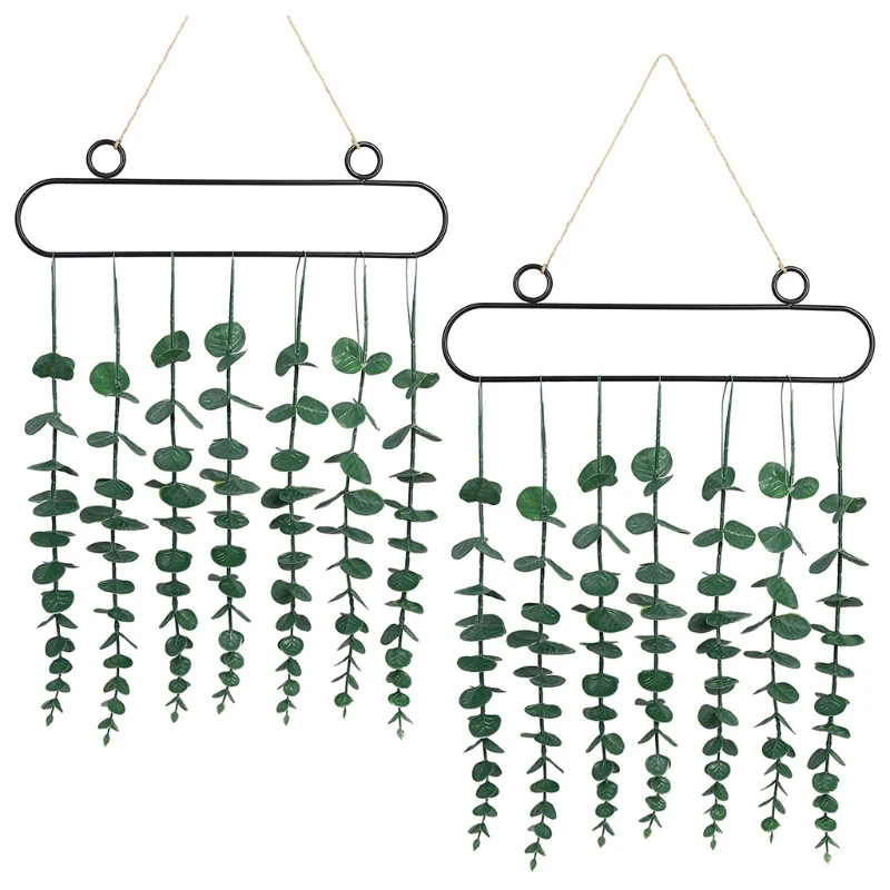 

2Pcs Artificial Eucalyptus Wall Hanging Fake Greenery Leaves Rustic Decoration