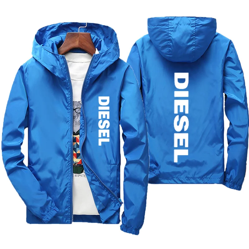 

New men's jacket diesel fashion windbreaker jacket men's zipper thin Hooded Jacket spring and autumn windbreak Baseball Jacket