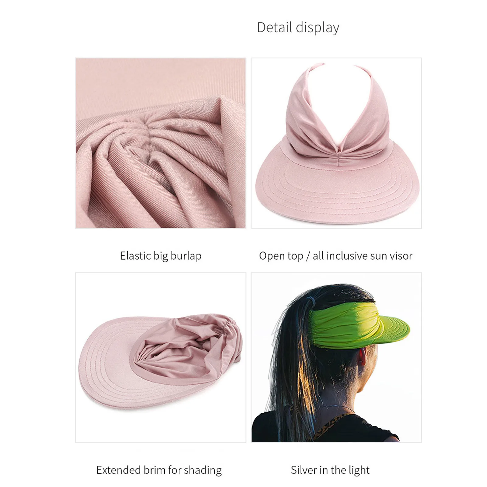 

Sunhat Summer Hat women's Sun Visor Sun Hat Beach vacation outdoor sports Elastic Hollow Top Hat Avoid direct ultraviolet rays