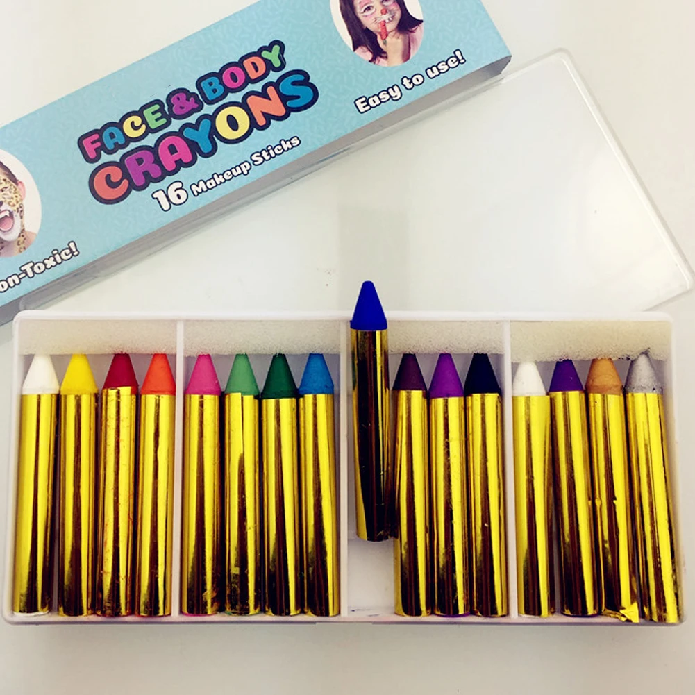 16 цветов краска для тела ing лица Палитра тату макияж масляная Хэллоуин вечерние