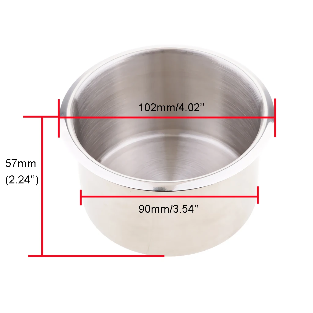 

3x Silver Recessed Stainless Steel Cup Drink Holder For Car Boat Truck 90mm