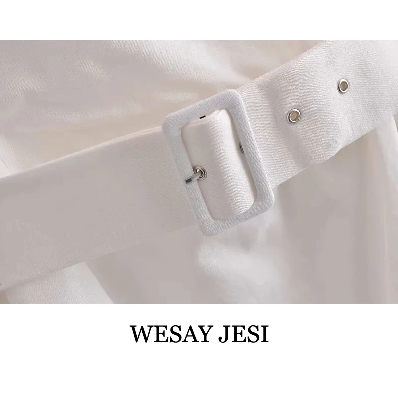 

WESAY JESI Fashion Summer Dress Woman 2021 Mini Dress Solid Color Sundresses V-Neck Sleeveless Sashes Vintage Female Office Lady