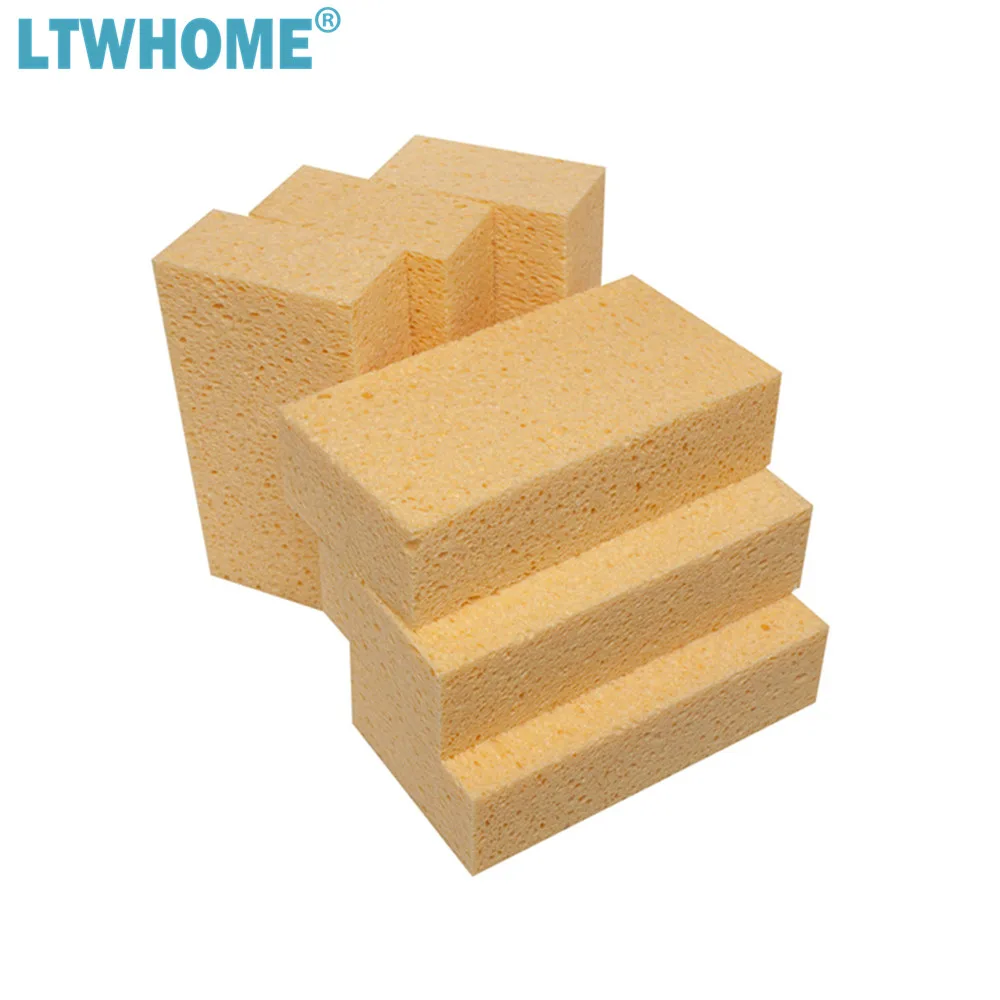 Сверхбольшие натуральные губок LTWHOME для целлюлозы 7 1/2 дюйма x 4 Inch 2 прочные