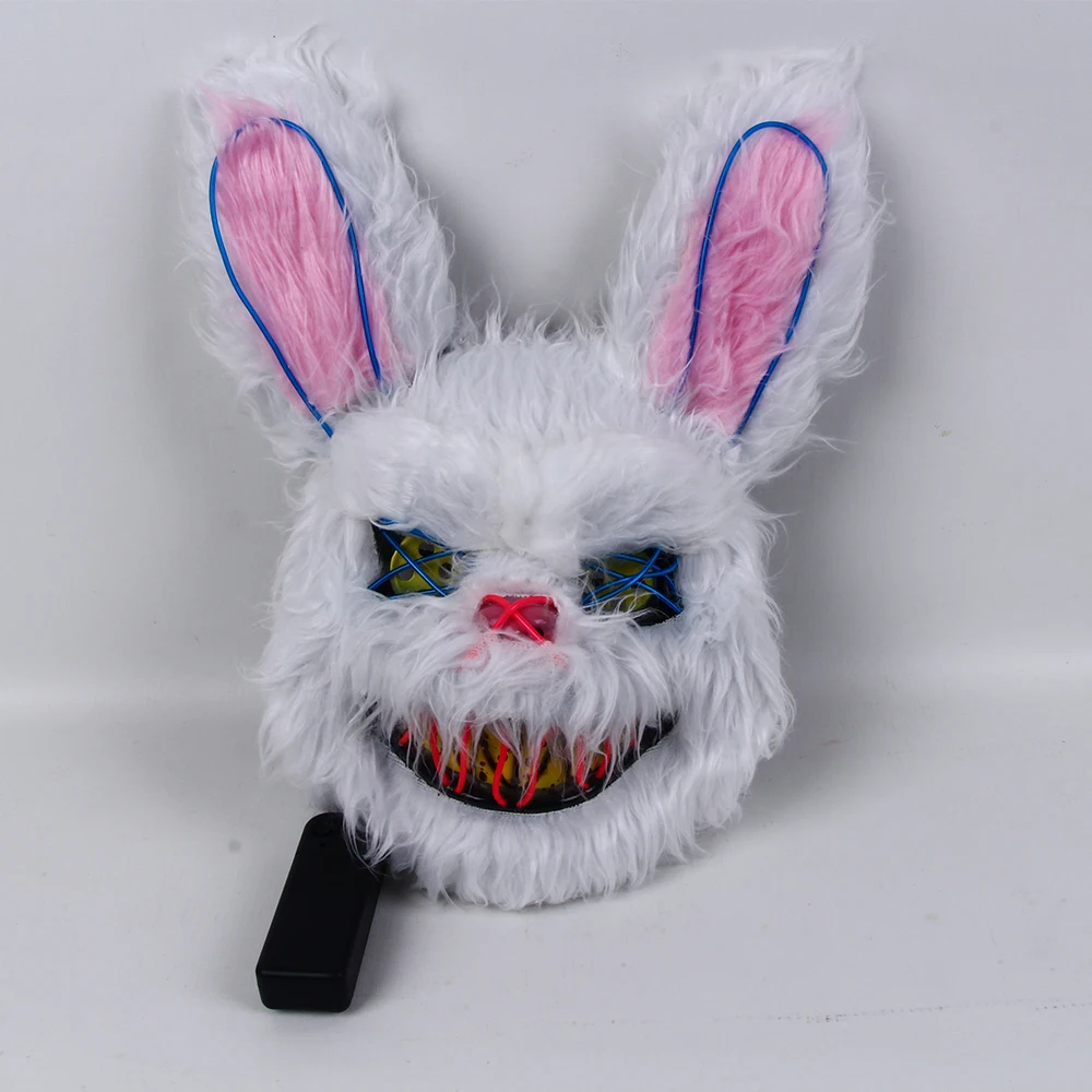 Страшная маска на Хэллоуин кролика плюшевая голова костюм для косплея реквизит