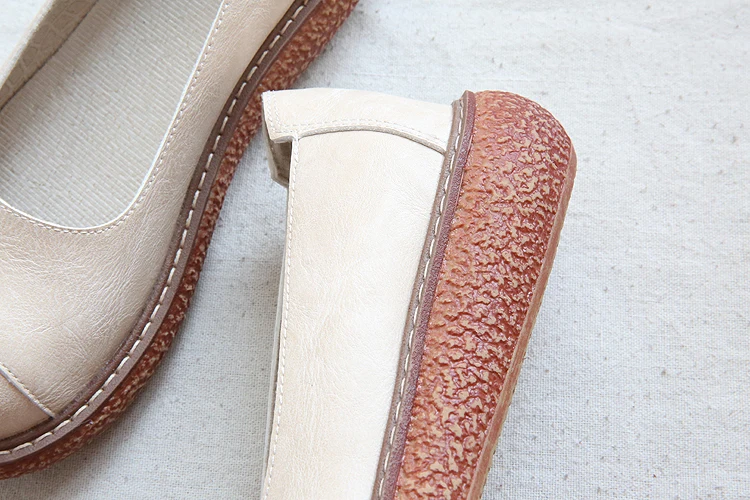 Туфли в стиле ретро Mori с круглым носком на толстой плоской подошве Удобные