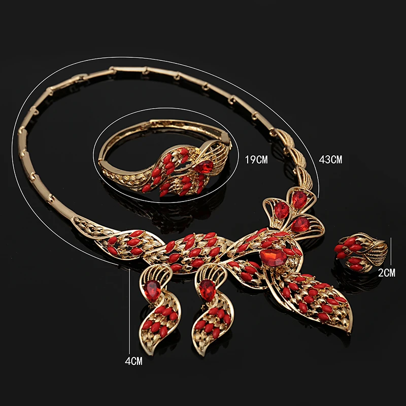 

Fani 2019 Dubai Gold Colorful Jewelry Set Brand Nigerian wedding women accessories jewelry set Wholesale statement jewelry set