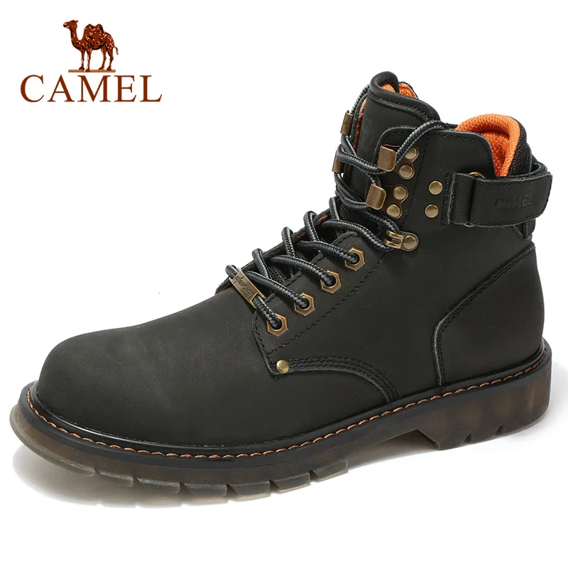CAMEL/короткие мужские ботинки; теплые Крутые ботинки martin; мужские модные ботинки в стиле ретро; нескользящие военные ботинки из натуральной кожи