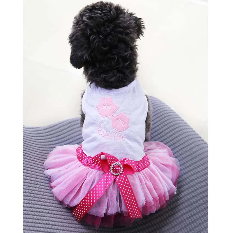 2020 Summer Dog Clothes Tutu Skirt Wedding Lace Tulle Princess Dress for Small Dogs Yorkies Puppy Girl Party Birthday Costumes | Дом и сад