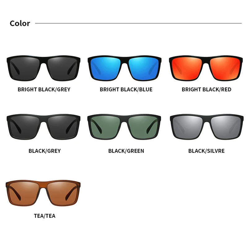 

Fishing Glasses Classic Sunglasses Men Driving Square Frame Fishing Travel Sun Glasses Male Goggles Sports UV400 Eyewear Pesca