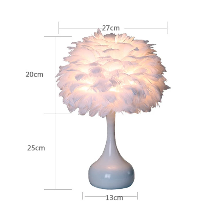 Роскошные Настольные лампы в скандинавском стиле с перьями