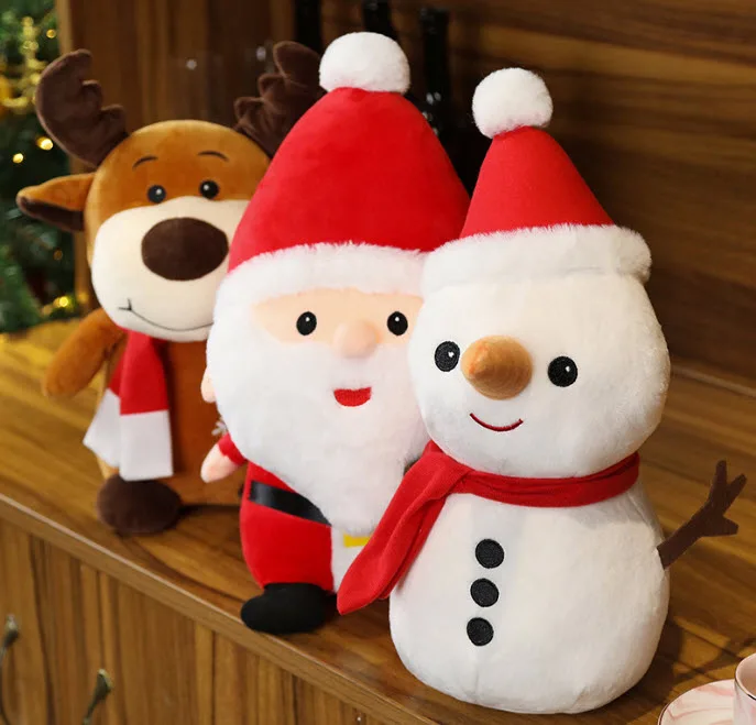 

Merry Christmas Cartoon Santa Claus Plush Toy Stuffed Elk Snowman Animal Pillow Dolls Christmas Decoration Toy Pillow Home Deco