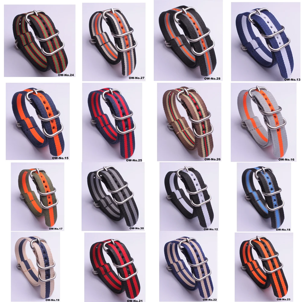 Ремешок нейлоновый для наручных часов армейский спортивный браслет ZULU с