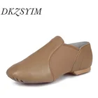 Кроссовки DKZSYIM из натуральной кожи для джазовых танцев, без шнуровки, Мягкая Обувь для бальных танцев, для женщин, черные