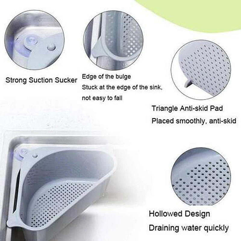 Multifunctional Sink Shelf Soap Sponge Drain Rack Holder Kitchen Storage Suction Cup Organizer Accessories | Дом и сад