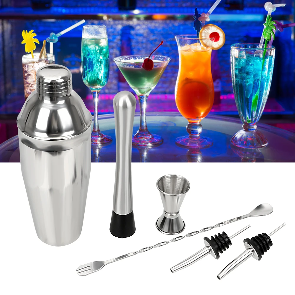 Copos de Vinho Niceyard Cocktail Pourers Barra Define Frutas Muddlers Swizzle Vara Copo Medição Shakers Ferramentas 6 Pçs – Set