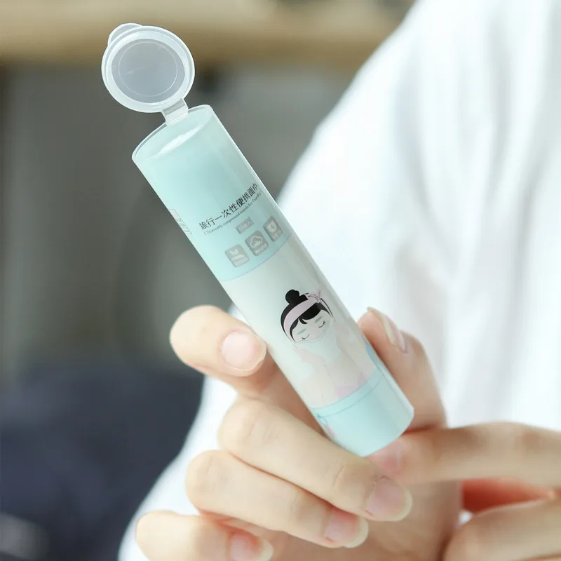 

10PCS Draagbare Reizen Wegwerp Reiniging Handdoek En Opbergdoos Gezicht Handdoek Magie Doekjes Papier Houtvezel Tissue