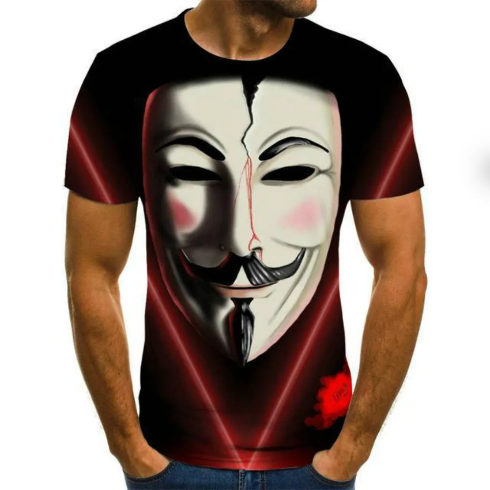 

2021 Hot Sale Hot Sale Male/Female Clown T-shirt Horror 3D Printing Wild Face Fashion T-shirt XXS-6XL Popular Casual