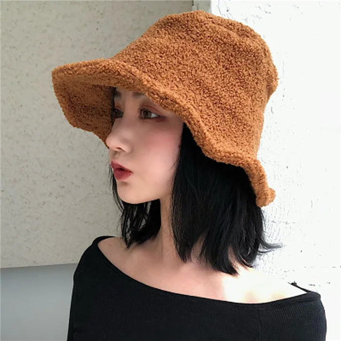 Японский осень зима теплое покрытие шапочка Для женщин Твердые Шляпы Панамы