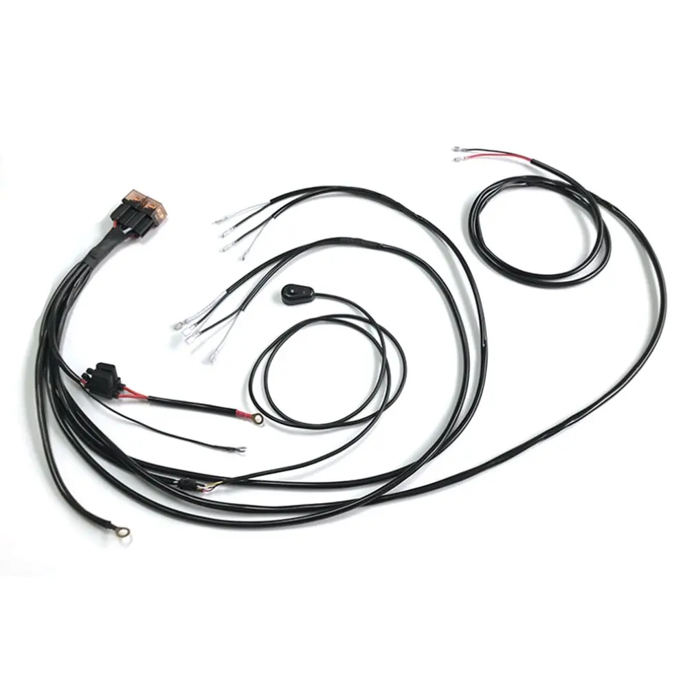 

Connecting 5 Car LED Work Light Wiring Harness With Relay Waterproof Double Switch Universal for Car Strip Light