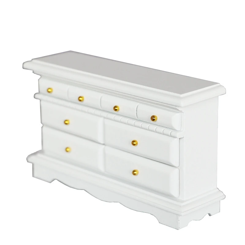 

1/12 3-Слои спальня деревянный шкаф с выдвижными ящиками Миниатюрный Кукольный дом мебели аксессуары для детских игрушек