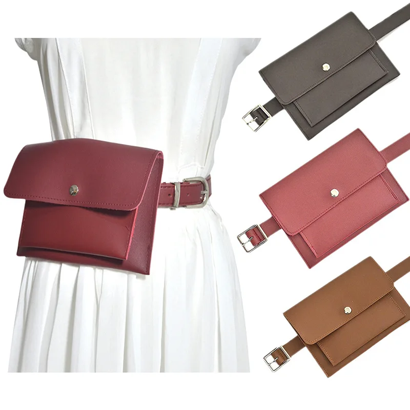 

2021 Spring Autumn Multicolor Mini-bag Pu Leather Long Belt Personality Women New Fashion Tide All-match Belts with Bag