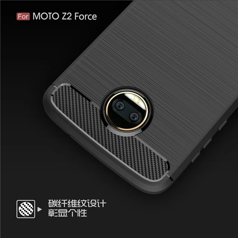 Carbon Fiber Case for Motorola Moto G7 E5 Plus Cover Case for Moto Z2 Force Z3 Z4 Play Case Silicone Soft TPU Texture Case