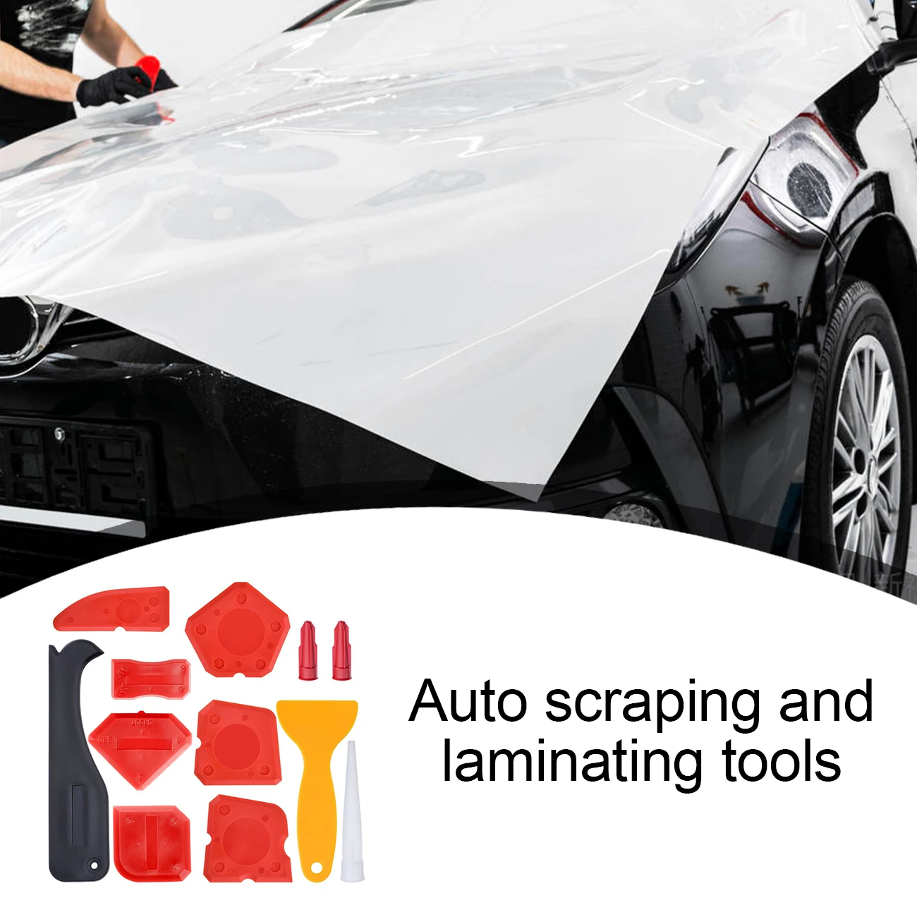 

Car Scraper Film Tool Glass Window Mobile Phone Film Plastic Small Scraper Glass Glue Scraper Yellow Triangular Scraper