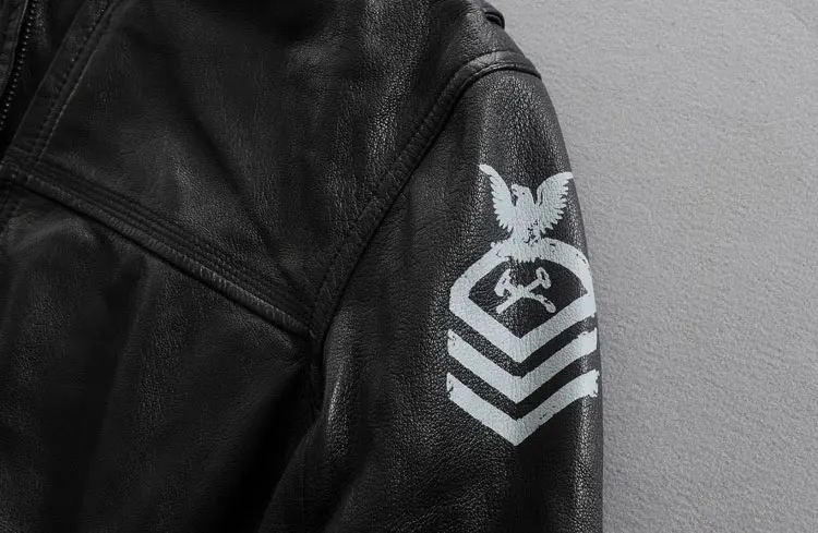 Мужская повседневная куртка-пилот с капюшоном из натуральной овечьей кожи