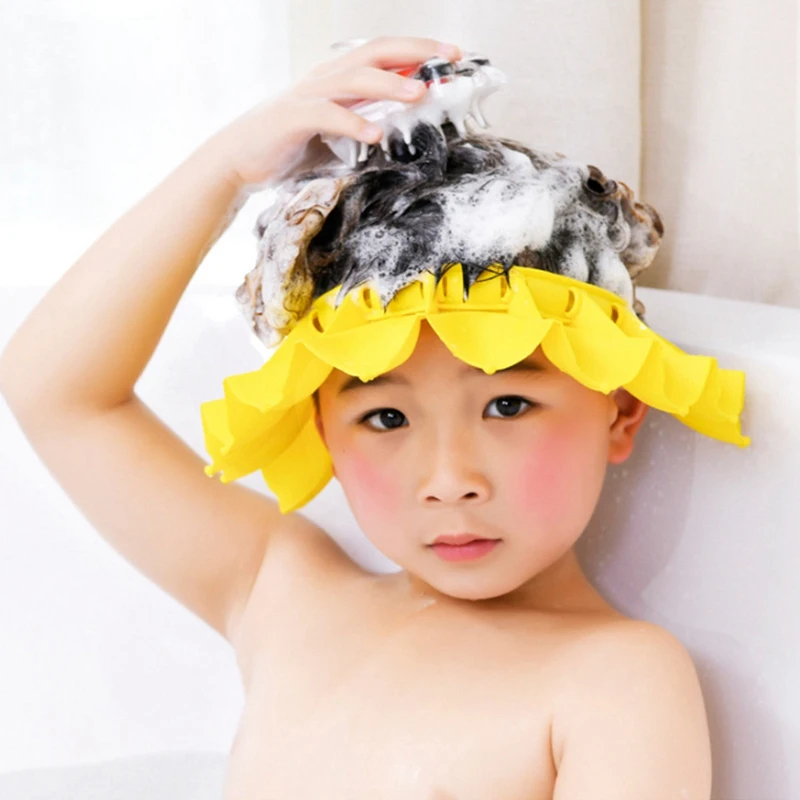 

4 Pcs Baby Shower Cap Silicone Baby Bathing Hat Adjustable Toddler Shower Cap Infant Soft Protection Visor Cap for Kids