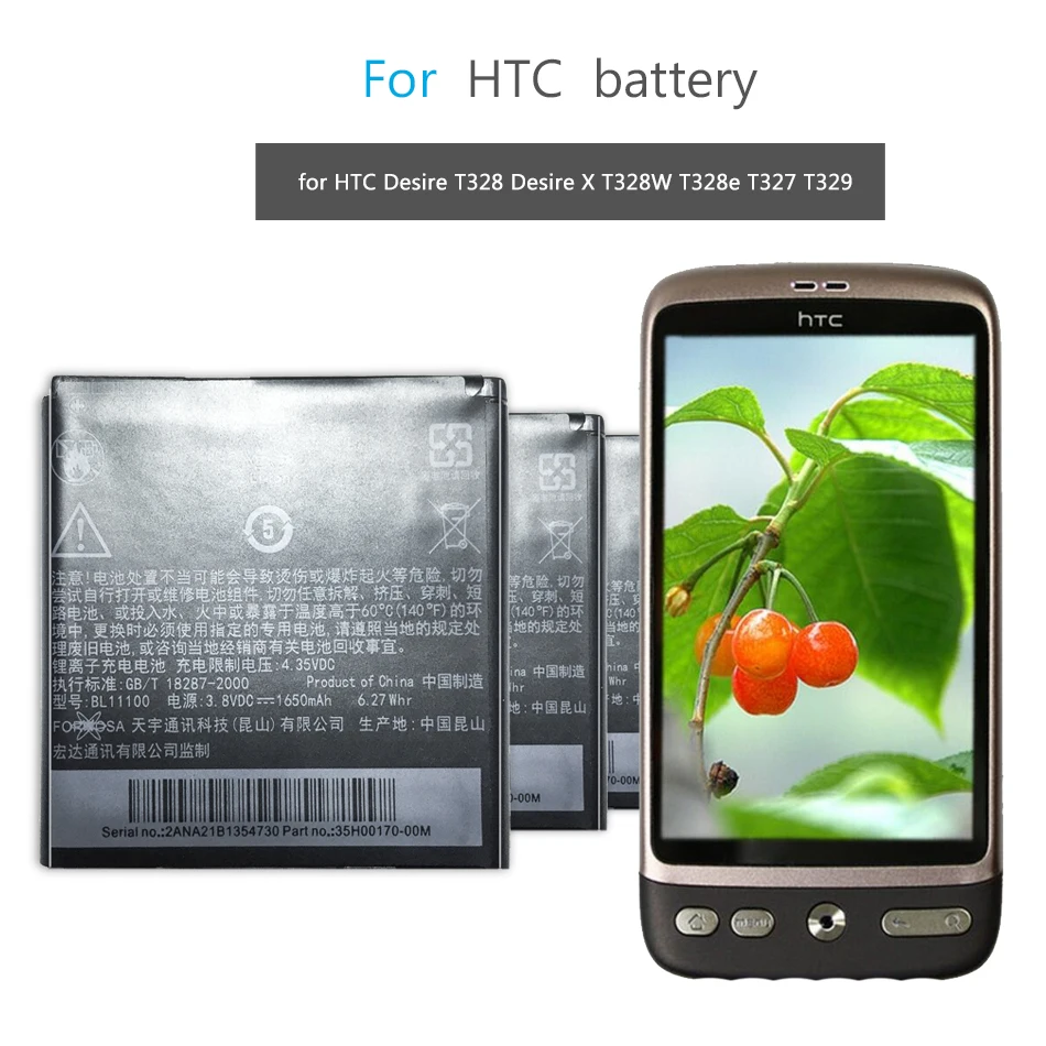 Сменный аккумулятор с кодом для трека HTC Aser T328 X T328W T328e T327 T329 BL11100 1650 мАч | Мобильные