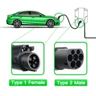 Зарядное устройство EVSE для электромобиля, портативное зарядное устройство типа 1 мама-Тип 2 папа, 5 метров, J1772 16A