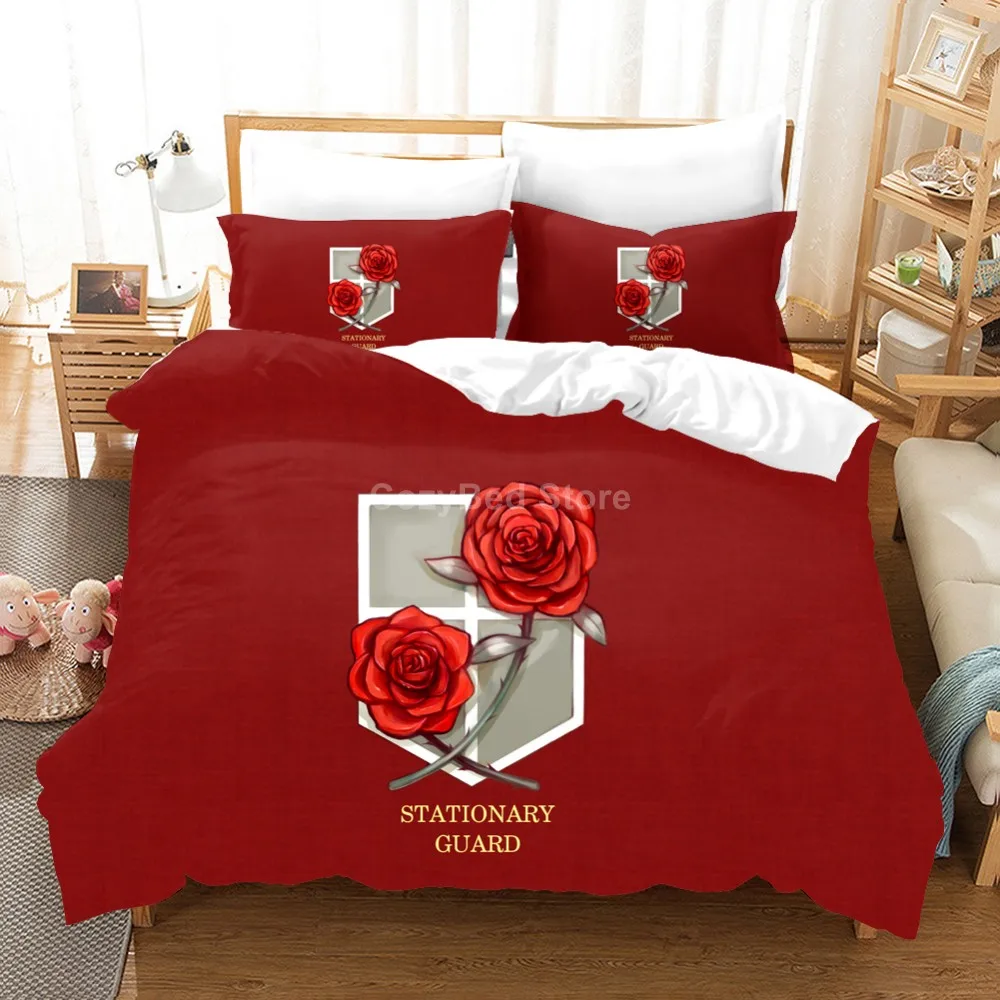 

Attack On Titan Bedding Set Anime 3d Duvet Cover Sets Comforter Bed Linen Twin Queen King Single Size Luxury Wings of Liberty