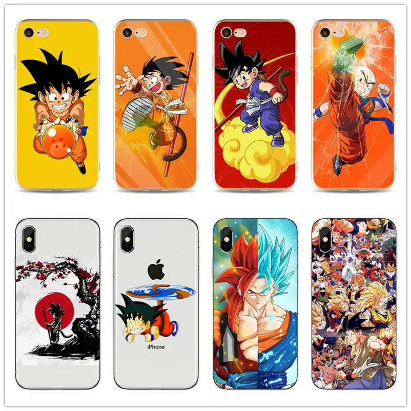 Dragon Ball z super Goku Мягкая силиконовая ТПУ задняя крышка чехол для телефона iPhone 6 6s 7 8 Plus