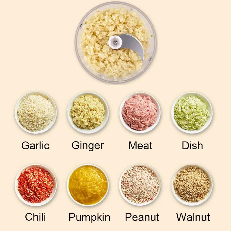 

Multifuntional Wireless Vegetable Chopper Meat Grinder Food Cutter USB Rechargeable Mini Electric Garlic Crusher Kitche Tools